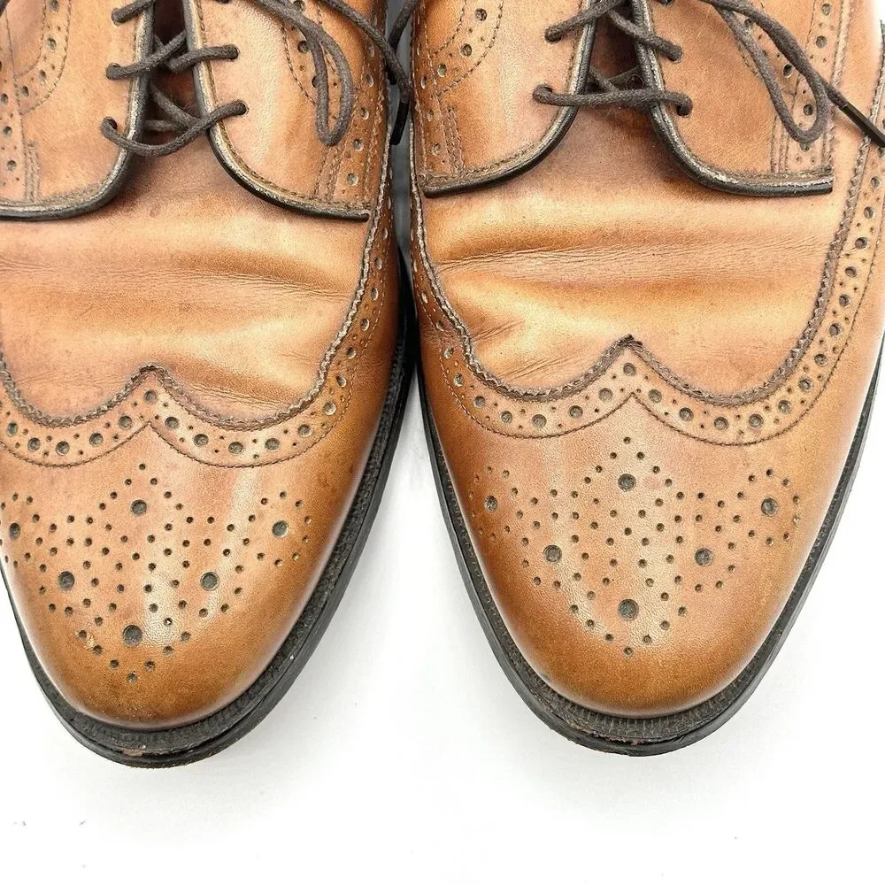 Allen Edmonds Concord Mens Size 11 D Brown Wingtip Leather Brogue Dress Shoes